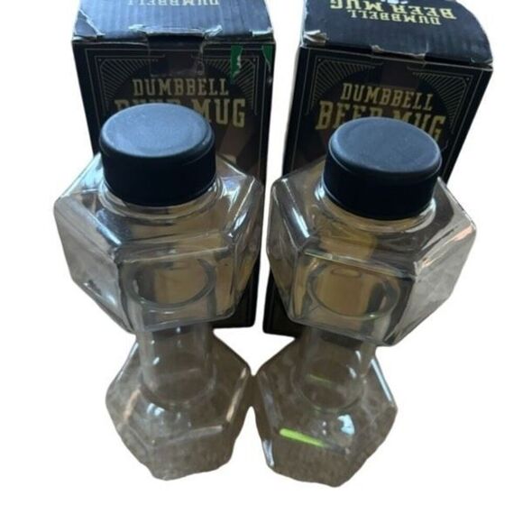 2 Dumbbell Beer Mug 18oz Cups *New* - Picture 2 of 6